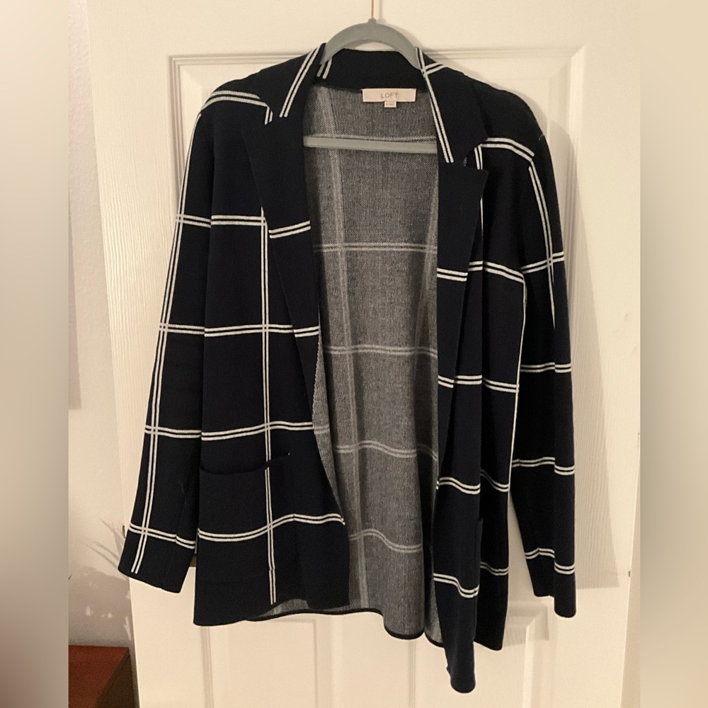 Navy blue loft, blazer cardigan